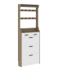 NEW OAK color shoe cabinet with 3 doors 2 drawers with hanger,PVC door with shape ,large space for storage