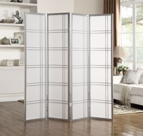 Seto 4-Panel Room Divider Screen, Silver