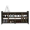 DEPOT E-SHOP Modena Entryway Stackable Storage Unit, Eight Cubbies For Shoes, Eight Shoes Capacity, Carbon Espresso / Mahogany