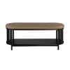 Scandi Upholstered-Top Storage Bench with Lower Shelf ‚Äì Black