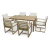 Patio Dining Set Outdoor Dining Table and Chair Set with and Removable Cushions for Patio, Backyard, Garden, Light Teak