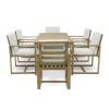 Patio Dining Set Outdoor Dining Table and Chair Set with and Removable Cushions for Patio, Backyard, Garden, Light Teak