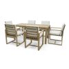 Patio Dining Set Outdoor Dining Table and Chair Set with and Removable Cushions for Patio, Backyard, Garden, Light Teak