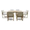 Patio Dining Set Outdoor Dining Table and Chair Set with and Removable Cushions for Patio, Backyard, Garden, Light Teak