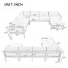 U-shaped multi-person outdoor sofa set, suitable for gardens, backyards, and balconies.