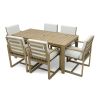 Patio Dining Set Outdoor Dining Table and Chair Set with and Removable Cushions for Patio, Backyard, Garden, Light Teak