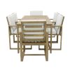 Patio Dining Set Outdoor Dining Table and Chair Set with and Removable Cushions for Patio, Backyard, Garden, Light Teak