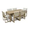 Patio Dining Set Outdoor Dining Table and Chair Set with and Removable Cushions for Patio, Backyard, Garden, Light Teak