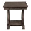 Classic Traditional End Table with Bottom Shelf Dark Oak Finish Scrolled Base Support 1pc Wooden Furniture Living Room