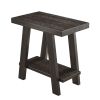 Athens Contemporary Wood Shelf Side Table in Weathered Espresso