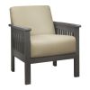 Light Brown Accent Chair 1pc Solid Wood Frame Cushion Back Classic Living Room Furniture Antique Gray Wooden