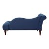 1pc Modern Traditional Chaise Button Tufted Detail Blue Upholstery Style Comfort Living Room Furniture Espresso Finish Legs