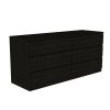 Asteria 6 Drawer Double Dresser, Metal Handles -Black