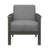 Gray Accent Chair 1pc Solid Wood Mission Arm Cushion Back Classic Living Room Furniture Antique Gray Wooden