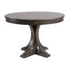 44" Round Dining Table, Solid Wood Finish Classic Design For Dining room, Grey