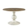 46" Dinning Table,Walnut Wood Finish Old Fashion Style For Dinning room,Antique Cream