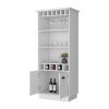 Claire White Glassware Rack Bar Cabinet