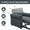 3-in-1 Sofa Bed Chair, Convertible Sleeper Chair Bed,Adjust Backrest Into a Sofa,Lounger Chair,Single Bed,Modern Chair Bed Sleeper for Adults,Deep Blu