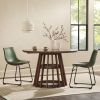 Modern 48" Round Solid Wood Dining Table with Pedestal Base, Brown