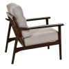 Home Accent Chair Mid-Century Modern Chair Upholstered Lounge Arm Chair with Solid Wood Frame & Soft Cushion for Living Room, Bedroom, Belcony, Taupe