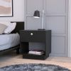 Ethan Black 1-Drawer Nightstand