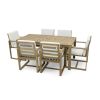 Patio Dining Set Outdoor Dining Table and Chair Set with and Removable Cushions for Patio, Backyard, Garden, Light Teak