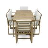 Patio Dining Set Outdoor Dining Table and Chair Set with and Removable Cushions for Patio, Backyard, Garden, Light Teak