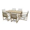 Patio Dining Set Outdoor Dining Table and Chair Set with and Removable Cushions for Patio, Backyard, Garden, Light Teak