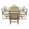 Patio Dining Set Outdoor Dining Table and Chair Set with and Removable Cushions for Patio, Backyard, Garden, Light Teak