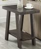 Athens Contemporary Wood Shelf Side Table in Weathered Espresso