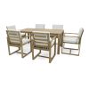 Patio Dining Set Outdoor Dining Table and Chair Set with and Removable Cushions for Patio, Backyard, Garden, Light Teak