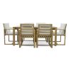 Patio Dining Set Outdoor Dining Table and Chair Set with and Removable Cushions for Patio, Backyard, Garden, Light Teak