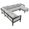 U-shaped multi-person outdoor sofa set, suitable for gardens, backyards, and balconies.