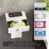 Toilet Paper Holder with Shelf Black Wipes Dispenser for Bathroom Stainless Steel Toilet Paper Holder with Storage Drawer Adhesive Wall Mount Small Ba